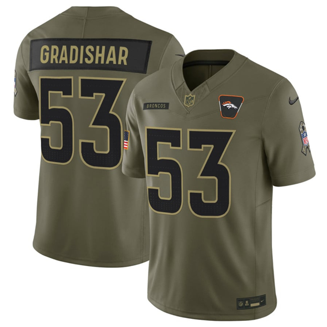 Men's Denver Broncos #53 Bill Romanowski Olive 2025 F.U.S.E. Salute to Service Limited Stitched Football Jersey Men's Denver Broncos #53 Bill Romanowski Olive 2025 F.U.S.E. Salute to Service Limited Stitched Football Jersey