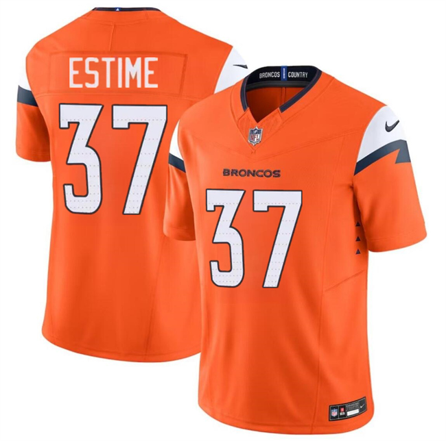 Men's Denver Broncos #37 Audric Estime Orange 2024 F.U.S.E. Vapor Limited Stitched Football Jersey Men's Denver Broncos #37 Audric Estime Orange 2024 F.U.S.E. Vapor Limited Stitched Football Jersey