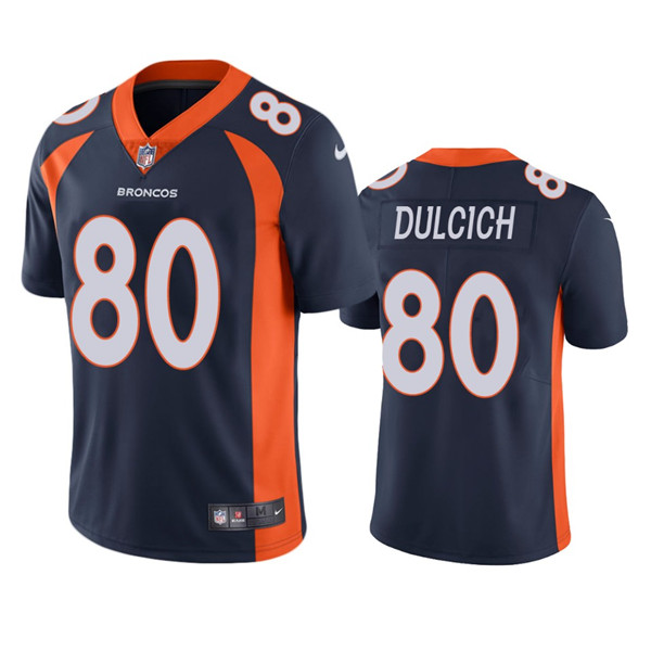 Men's Denver Broncos #80 Greg Dulcich Navy Vapor Untouchable Stitched Jersey Men's Denver Broncos #80 Greg Dulcich Navy Vapor Untouchable Stitched Jersey