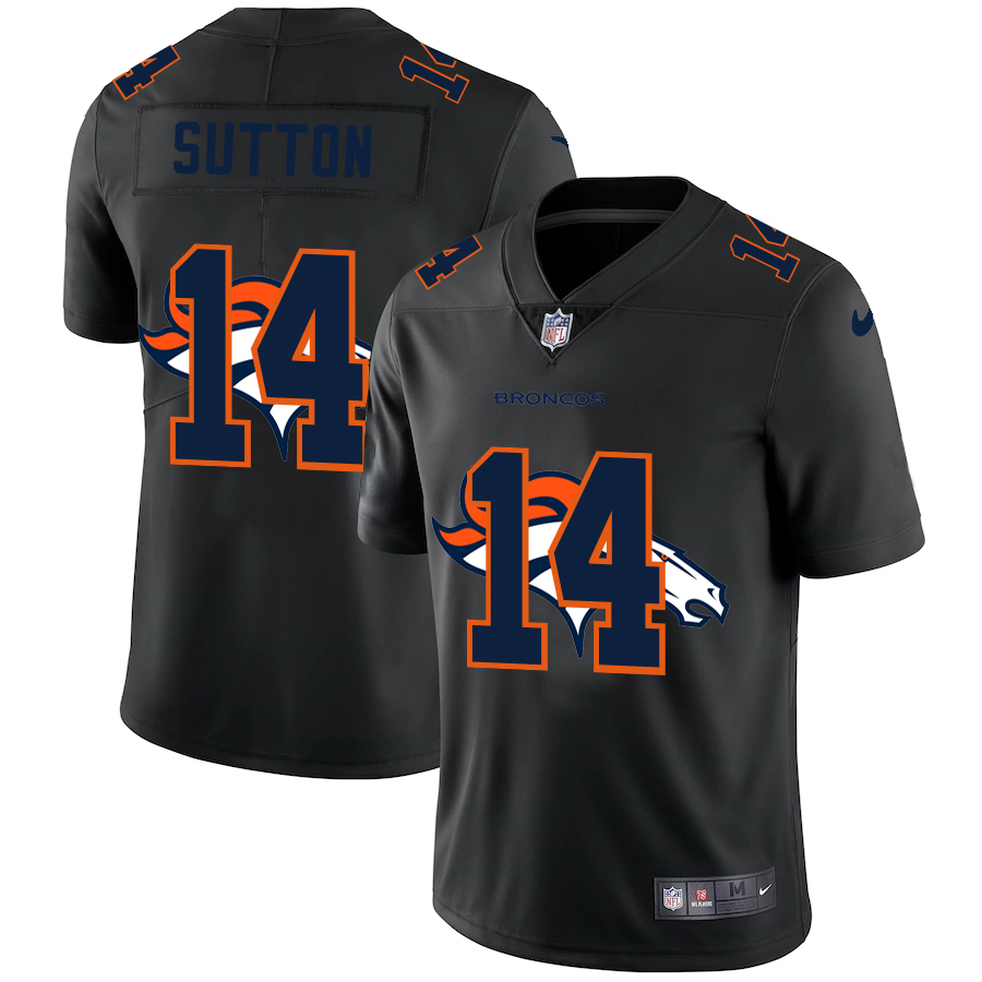 Denver Broncos #14 Courtland Sutton Men's Nike Team Logo Dual Overlap Limited NFL Jersey Black Denver Broncos #14 Courtland Sutton Men's Nike Team Logo Dual Overlap Limited NFL Jersey Black