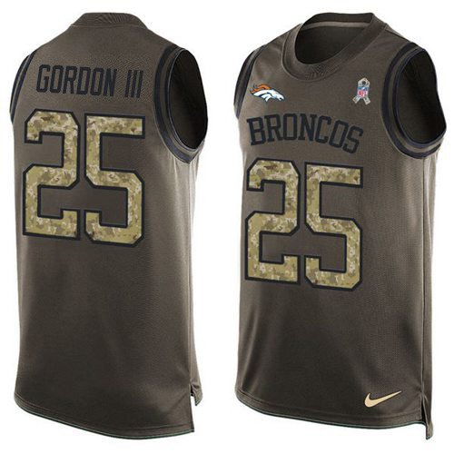 Nike Broncos #25 Melvin Gordon III Green Men's Stitched NFL Limited Salute To Service Tank Top Jersey Nike Broncos #25 Melvin Gordon III Green Men's Stitched NFL Limited Salute To Service Tank Top Jersey