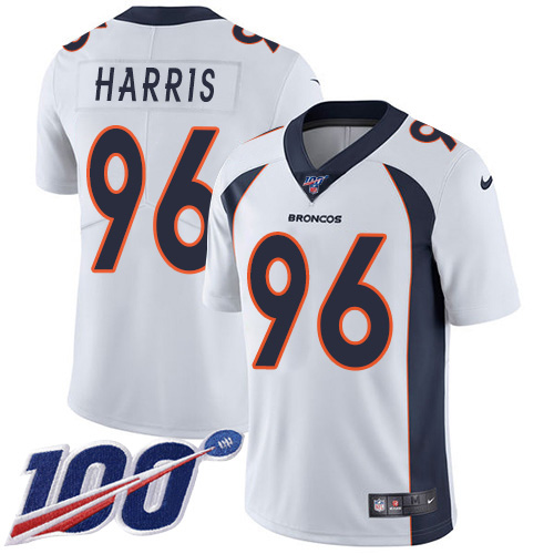 Nike Broncos #96 Shelby Harris White Men's Stitched NFL 100th Season Vapor Untouchable Limited Jersey Nike Broncos #96 Shelby Harris White Men's Stitched NFL 100th Season Vapor Untouchable Limited Jersey