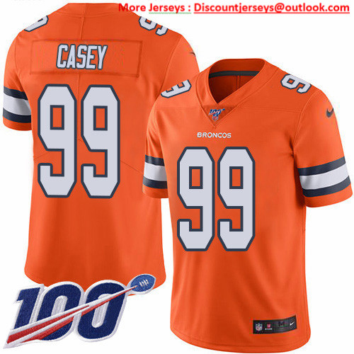 Nike Broncos #99 Jurrell Casey Orange Men's Stitched NFL Limited Rush 100th Season Jersey