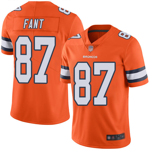 Broncos #87 Noah Fant Orange Men's Stitched Football Limited Rush Jersey Broncos #87 Noah Fant Orange Men's Stitched Football Limited Rush Jersey