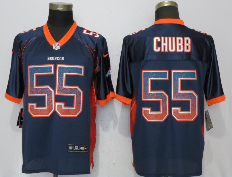 Nike Broncos #55 Bradley Chubb Navy Drift Fashion Elite Jersey