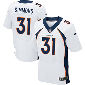 Nike Broncos #31 Justin Simmons White Men's Stitched NFL New Elite Jersey Nike Broncos #31 Justin Simmons White Men's Stitched NFL New Elite Jersey