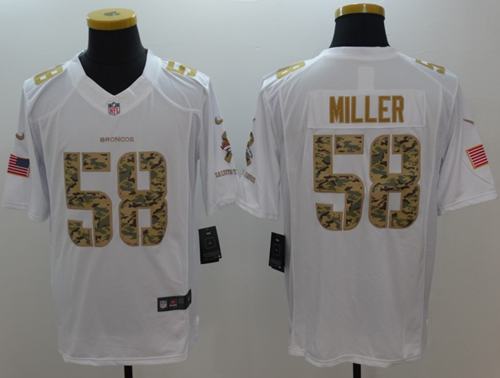Nike Broncos #58 Von Miller White Men's Stitched NFL Limited Salute To Service Jersey Nike Broncos #58 Von Miller White Men's Stitched NFL Limited Salute To Service Jersey