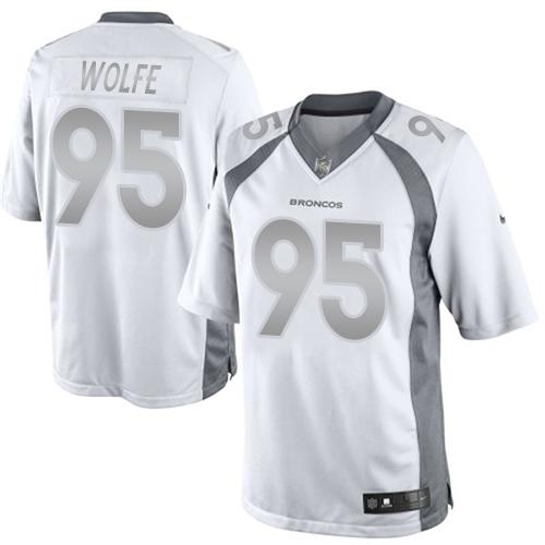 Nike Broncos #95 Derek Wolfe White Men's Stitched NFL Limited Platinum Jersey Nike Broncos #95 Derek Wolfe White Men's Stitched NFL Limited Platinum Jersey