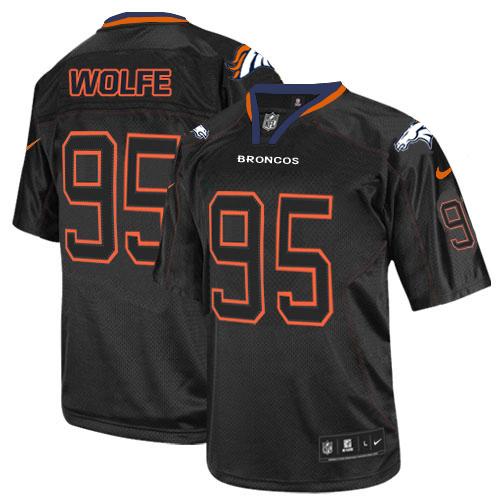 Nike Broncos #95 Derek Wolfe Lights Out Black Men's Stitched NFL Elite Jersey Nike Broncos #95 Derek Wolfe Lights Out Black Men's Stitched NFL Elite Jersey