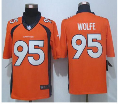 Nike Broncos #95 Derek Wolfe Orange Team Color Men's Stitched NFL New Limited Jersey