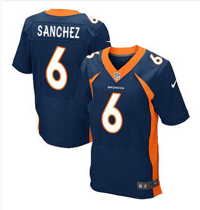 Nike Broncos #6 Mark Sanchez Navy Blue Alternate Men's Stitched NFL New Elite Jersey