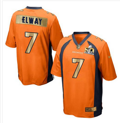 Nike Broncos #7 John Elway Orange Team Color Men's Stitched NFL Game Super Bowl 50 Collection Jersey