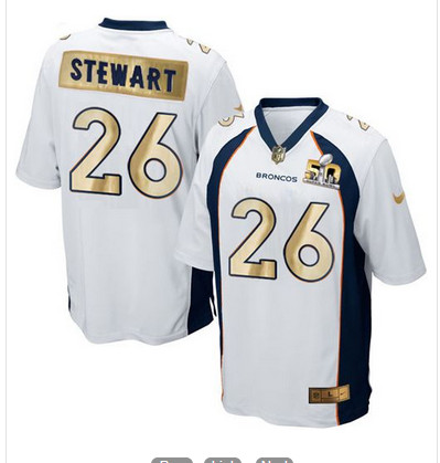 Nike Broncos #26 Darian Stewart White Men's Stitched NFL Game Super Bowl 50 Collection Jersey Nike Broncos #26 Darian Stewart White Men's Stitched NFL Game Super Bowl 50 Collection Jersey