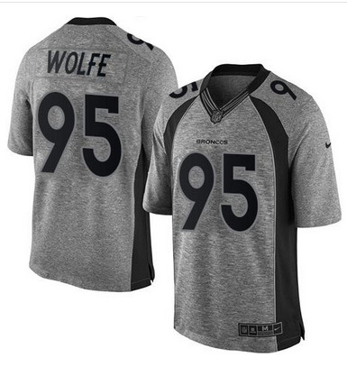 Nike Broncos #95 Derek Wolfe Gray Men's Stitched NFL Limited Gridiron Gray Jersey