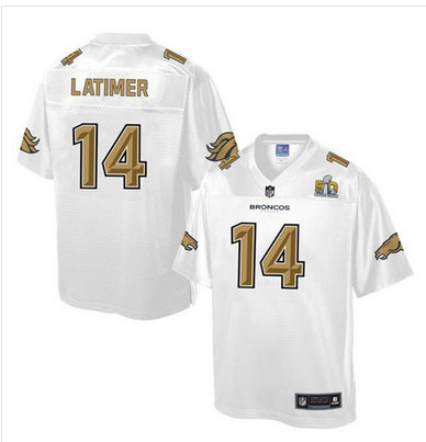 Nike Broncos #14 Cody Latimer White Men's NFL Pro Line Super Bowl 50 Fashion Game Jersey