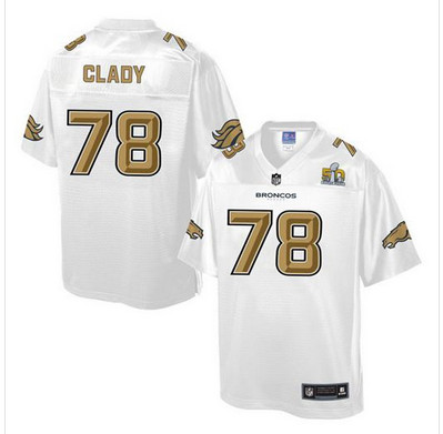 Nike Broncos #78 Ryan Clady White Men's NFL Pro Line Super Bowl 50 Fashion Game Jersey
