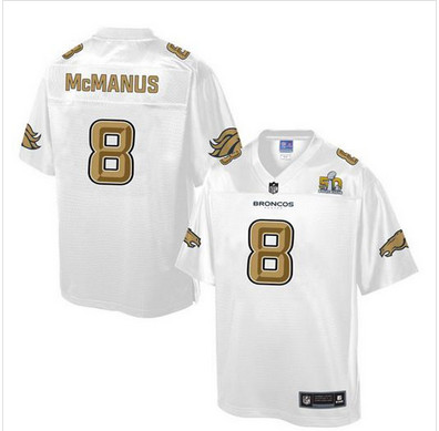 Nike Broncos #8 Brandon McManus White Men's NFL Pro Line Super Bowl 50 Fashion Game Jersey