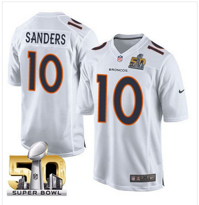 Nike Broncos #10 Emmanuel Sanders White Super Bowl 50 Men's Stitched NFL Game Event Jersey Nike Broncos #10 Emmanuel Sanders White Super Bowl 50 Men's Stitched NFL Game Event Jersey