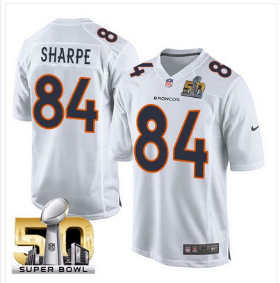 Nike Broncos #84 Shannon Sharpe White Super Bowl 50 Men's Stitched NFL Game Event Jersey Nike Broncos #84 Shannon Sharpe White Super Bowl 50 Men's Stitched NFL Game Event Jersey
