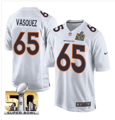 Nike Broncos #65 Louis Vasquez White Super Bowl 50 Men's Stitched NFL Game Event Jersey Nike Broncos #65 Louis Vasquez White Super Bowl 50 Men's Stitched NFL Game Event Jersey