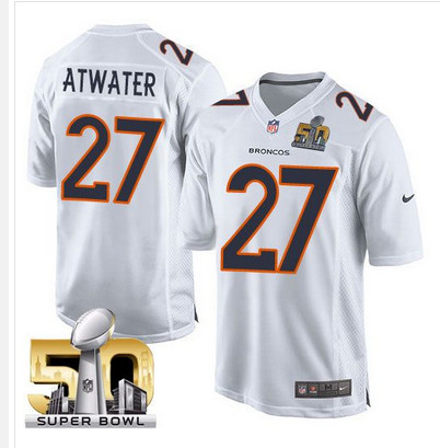Nike Broncos #27 Steve Atwater White Super Bowl 50 Men's Stitched NFL Game Event Jersey Nike Broncos #27 Steve Atwater White Super Bowl 50 Men's Stitched NFL Game Event Jersey