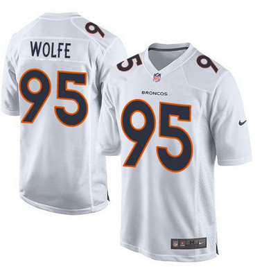 Nike Broncos #95 Derek Wolfe White Men's Stitched NFL Game Event Jersey