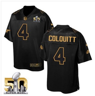 Nike Broncos #4 Britton Colquitt Black Super Bowl 50 Men's Stitched NFL Elite Pro Line Gold Collection Jersey Nike Broncos #4 Britton Colquitt Black Super Bowl 50 Men's Stitched NFL Elite Pro Line Gold Collection Jersey