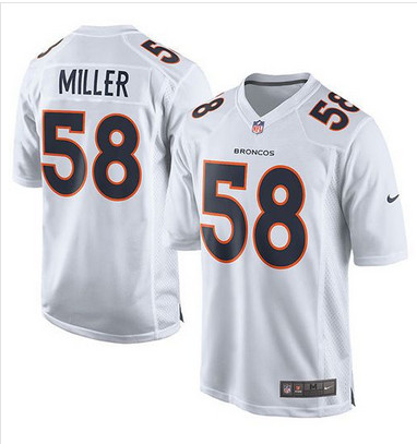 Nike Broncos #58 Von Miller White Men's Stitched NFL Game Event Jersey