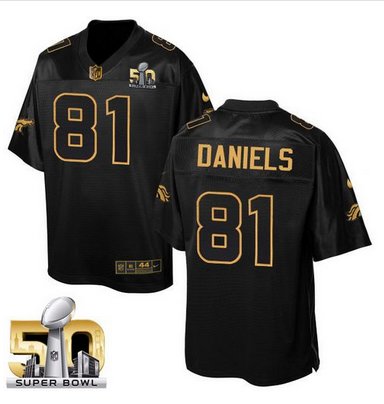 Nike Broncos #81 Owen Daniels Black Super Bowl 50 Men's Stitched NFL Elite Pro Line Gold Collection Jersey