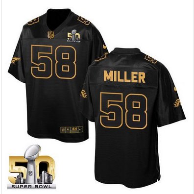 Nike Broncos #58 Von Miller Black Super Bowl 50 Men's Stitched NFL Elite Pro Line Gold Collection Jersey