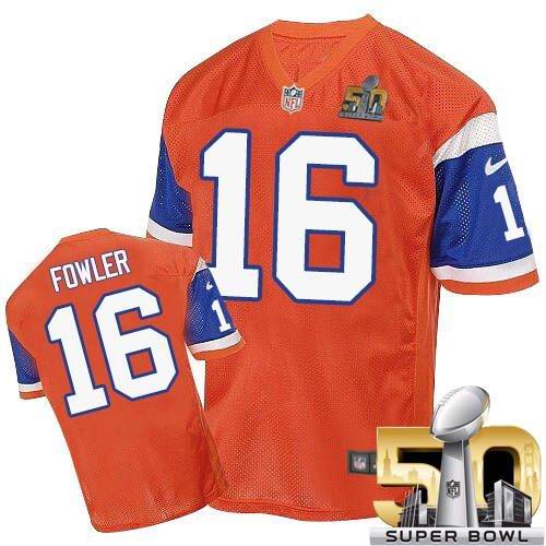 Nike Broncos #16 Bennie Fowler Orange Throwback Super Bowl 50 Men's Stitched NFL Elite Jersey Nike Broncos #16 Bennie Fowler Orange Throwback Super Bowl 50 Men's Stitched NFL Elite Jersey