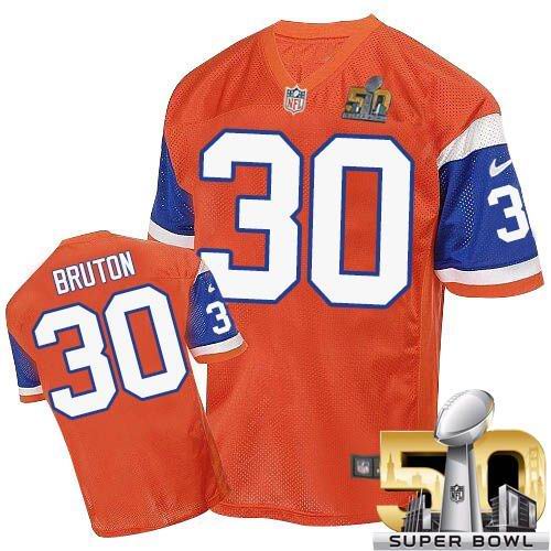 Nike Broncos #30 David Bruton Orange Throwback Super Bowl 50 Men's Stitched NFL Elite Jersey Nike Broncos #30 David Bruton Orange Throwback Super Bowl 50 Men's Stitched NFL Elite Jersey