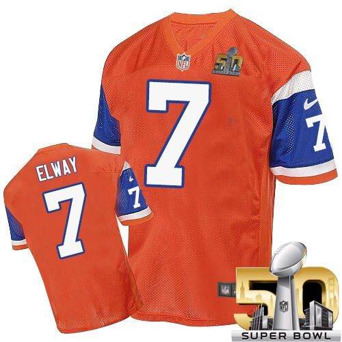 Nike Broncos #7 John Elway Orange Throwback Super Bowl 50 Men's Stitched NFL Elite Jersey Nike Broncos #7 John Elway Orange Throwback Super Bowl 50 Men's Stitched NFL Elite Jersey