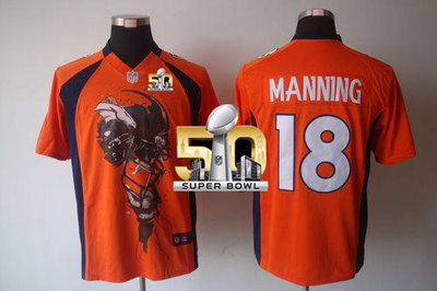 Nike Broncos #18 Peyton Manning Orange Team Color Super Bowl 50 Men's Stitched NFL Helmet Tri-Blend Limited Jersey Nike Broncos #18 Peyton Manning Orange Team Color Super Bowl 50 Men's Stitched NFL Helmet Tri-Blend Limited Jersey