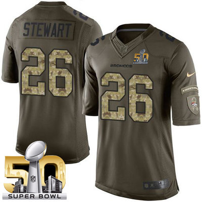 Nike Broncos #26 Darian Stewart Green Super Bowl 50 Men's Stitched NFL Limited Salute To Service Jersey Nike Broncos #26 Darian Stewart Green Super Bowl 50 Men's Stitched NFL Limited Salute To Service Jersey