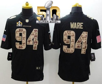 Nike Broncos #94 DeMarcus Ware Black Super Bowl 50 Men's Stitched NFL Limited Salute to Service Jersey Nike Broncos #94 DeMarcus Ware Black Super Bowl 50 Men's Stitched NFL Limited Salute to Service Jersey