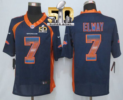 Nike Broncos #7 John Elway Navy Blue Alternate Super Bowl 50 Men's Stitched NFL Limited Strobe Jersey Nike Broncos #7 John Elway Navy Blue Alternate Super Bowl 50 Men's Stitched NFL Limited Strobe Jersey