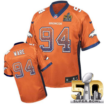 Nike Broncos #94 DeMarcus Ware Orange Team Color Super Bowl 50 Men's Stitched NFL Elite Drift Fashion Jersey Nike Broncos #94 DeMarcus Ware Orange Team Color Super Bowl 50 Men's Stitched NFL Elite Drift Fashion Jersey