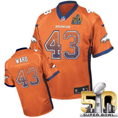 Nike Broncos #43 T.J. Ward Orange Team Color Super Bowl 50 Men's Stitched NFL Elite Drift Fashion Jersey
