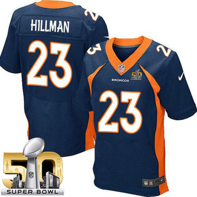 Nike Broncos #23 Ronnie Hillman Navy Blue Alternate Super Bowl 50 Men's Stitched NFL New Elite Jersey Nike Broncos #23 Ronnie Hillman Navy Blue Alternate Super Bowl 50 Men's Stitched NFL New Elite Jersey
