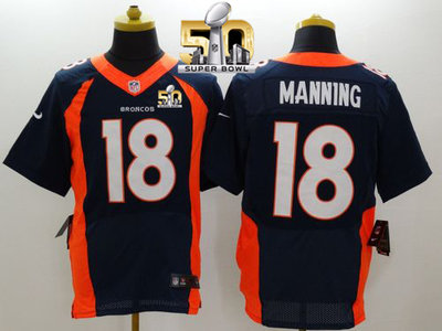 Nike Broncos #18 Peyton Manning Navy Blue Alternate Super Bowl 50 Men's Stitched NFL New Elite Jersey Nike Broncos #18 Peyton Manning Navy Blue Alternate Super Bowl 50 Men's Stitched NFL New Elite Jersey