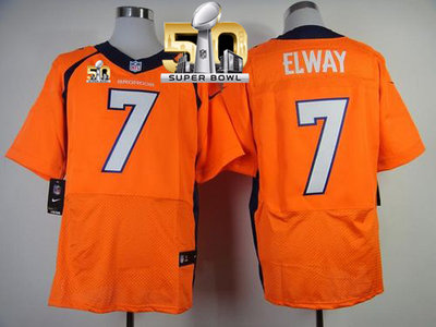 Nike Broncos #7 John Elway Orange Team Color Super Bowl 50 Men's Stitched NFL New Elite Jersey Nike Broncos #7 John Elway Orange Team Color Super Bowl 50 Men's Stitched NFL New Elite Jersey