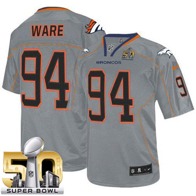 Nike Broncos #94 DeMarcus Ware Lights Out Grey Super Bowl 50 Men's Stitched NFL Elite Jersey Nike Broncos #94 DeMarcus Ware Lights Out Grey Super Bowl 50 Men's Stitched NFL Elite Jersey