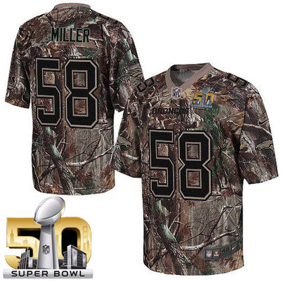 Nike Broncos #58 Von Miller Camo Super Bowl 50 Men's Stitched NFL Realtree Elite Jersey