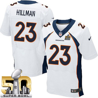 Nike Broncos #23 Ronnie Hillman White Super Bowl 50 Men's Stitched NFL New Elite Jersey