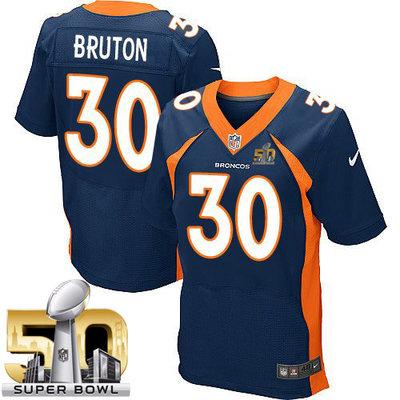 Nike Broncos #30 David Bruton Navy Blue Alternate Super Bowl 50 Men's Stitched NFL New Elite Jersey