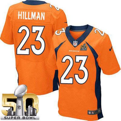 Nike Broncos #23 Ronnie Hillman Orange Team Color Super Bowl 50 Men's Stitched NFL New Elite Jersey