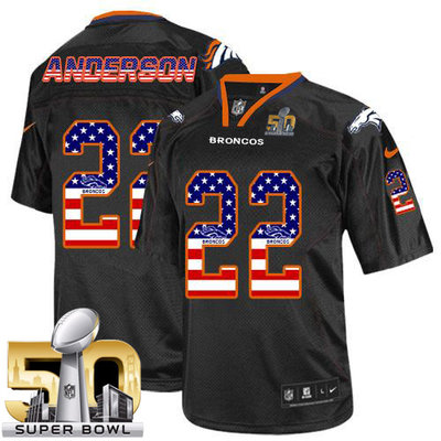 Nike Broncos #22 C.J. Anderson Black Super Bowl 50 Men's Stitched NFL Elite USA Flag Fashion Jersey Nike Broncos #22 C.J. Anderson Black Super Bowl 50 Men's Stitched NFL Elite USA Flag Fashion Jersey