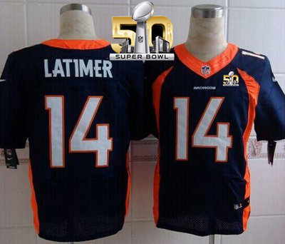 Nike Broncos #14 Cody Latimer Navy Blue Alternate Super Bowl 50 Men's Stitched NFL New Elite Jersey Nike Broncos #14 Cody Latimer Navy Blue Alternate Super Bowl 50 Men's Stitched NFL New Elite Jersey