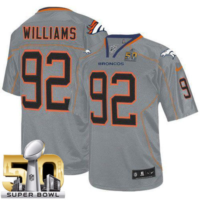 Nike Broncos #92 Sylvester Williams Lights Out Grey Super Bowl 50 Men's Stitched NFL Elite Jersey Nike Broncos #92 Sylvester Williams Lights Out Grey Super Bowl 50 Men's Stitched NFL Elite Jersey